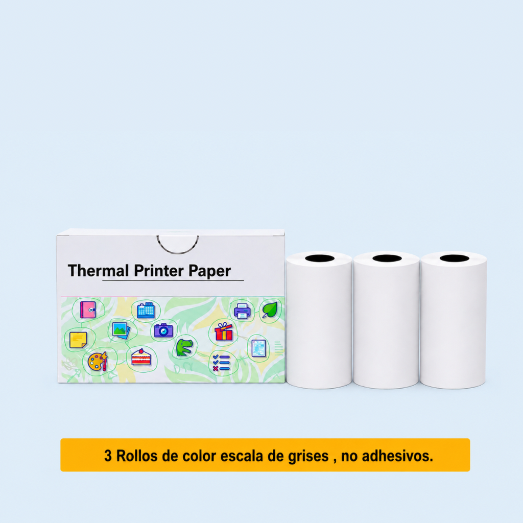 Papel Térmico Adhesivo de Colores para Mini Impresora
