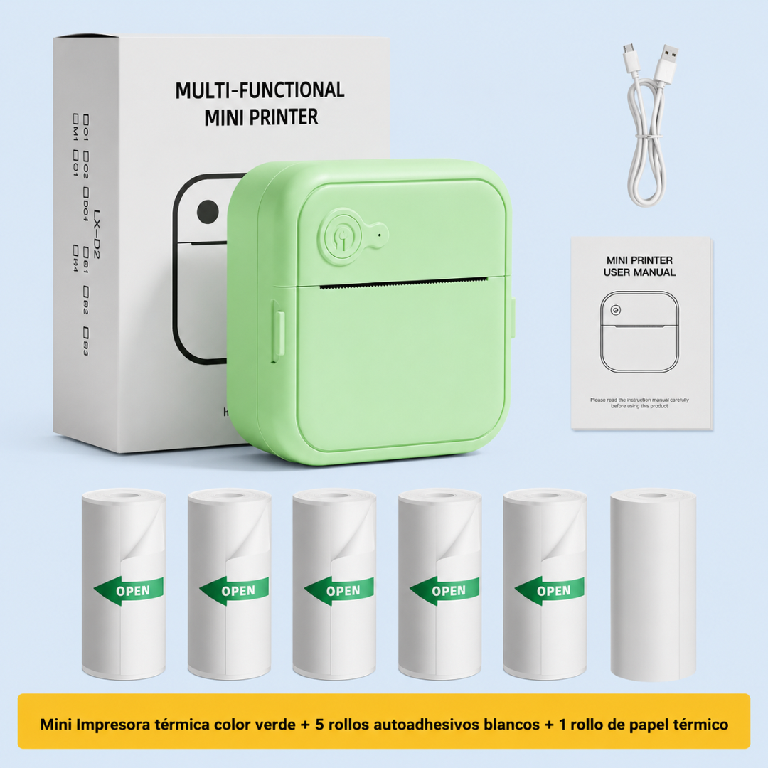 Mini impresora térmica portátil inalámbrica
