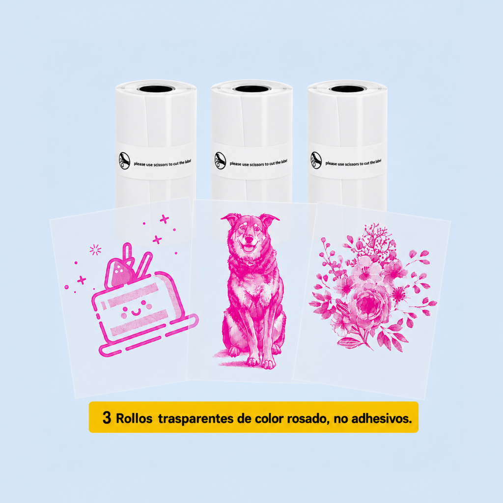 Papel Térmico Adhesivo de Colores para Mini Impresora
