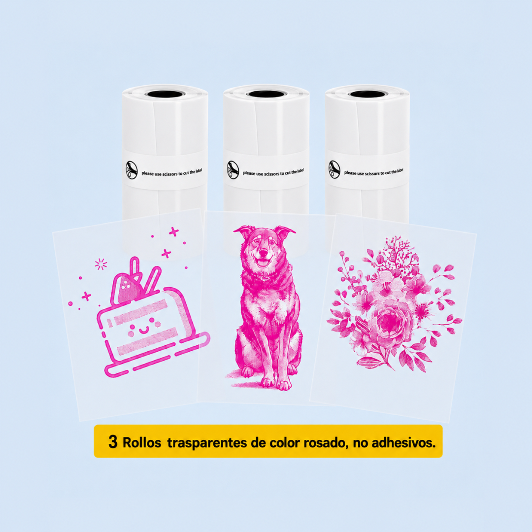 Papel Térmico Adhesivo de Colores para Mini Impresora