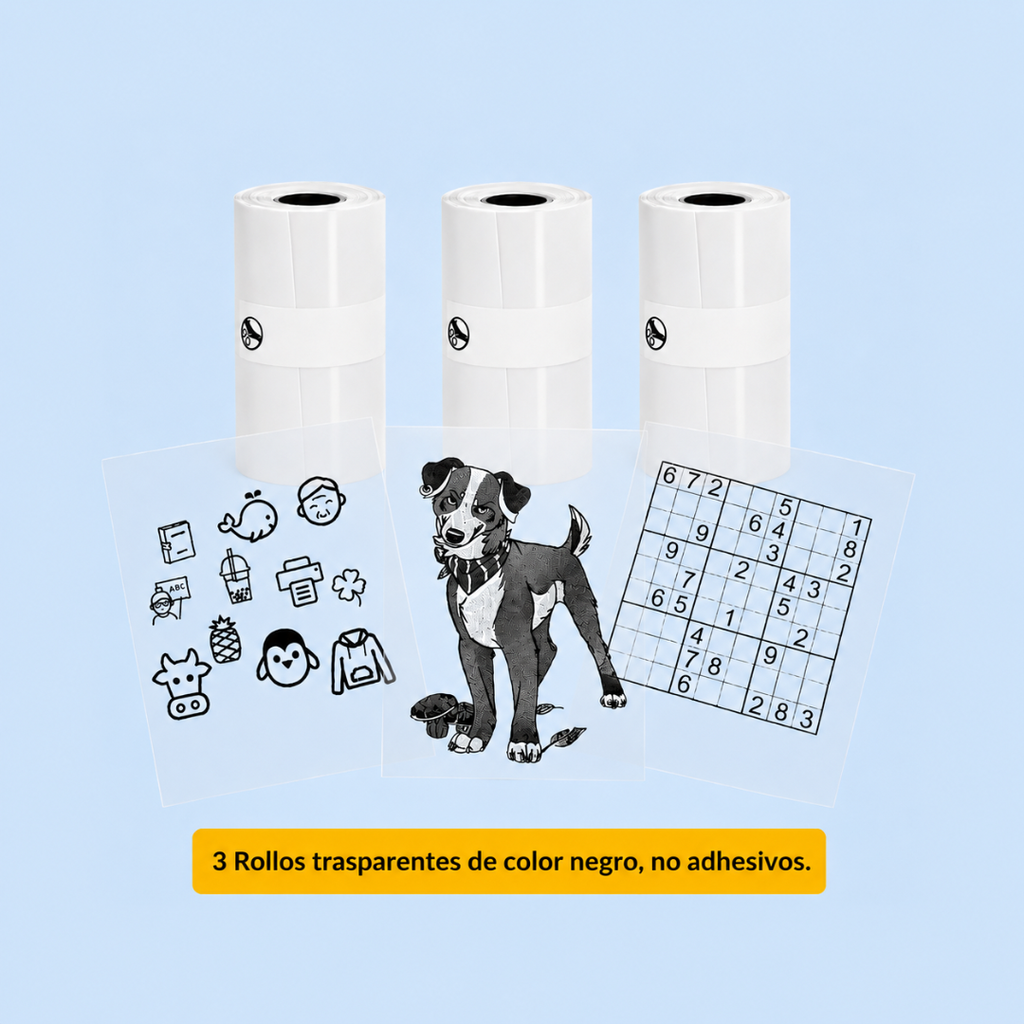 Papel Térmico Adhesivo de Colores para Mini Impresora
