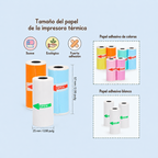 Papel Térmico Adhesivo de Colores para Mini Impresora