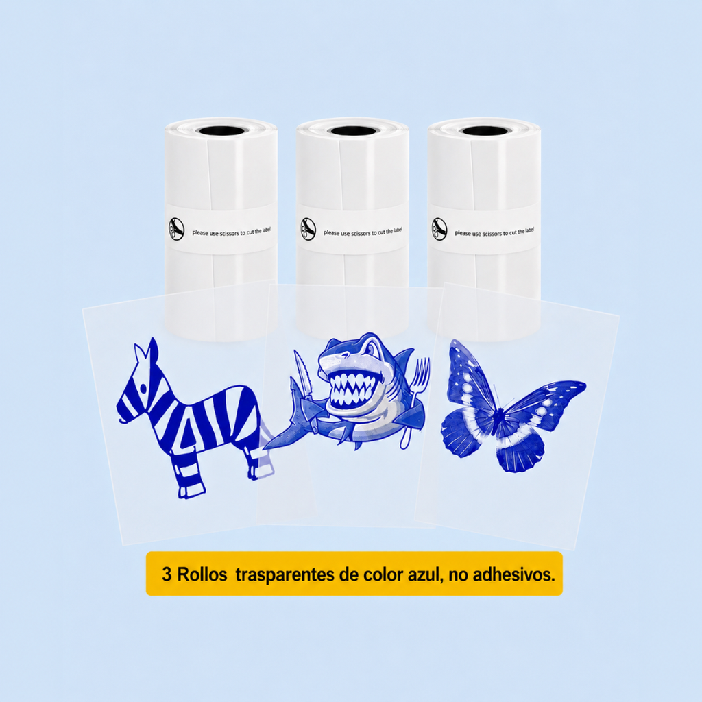 Papel Térmico Adhesivo de Colores para Mini Impresora
