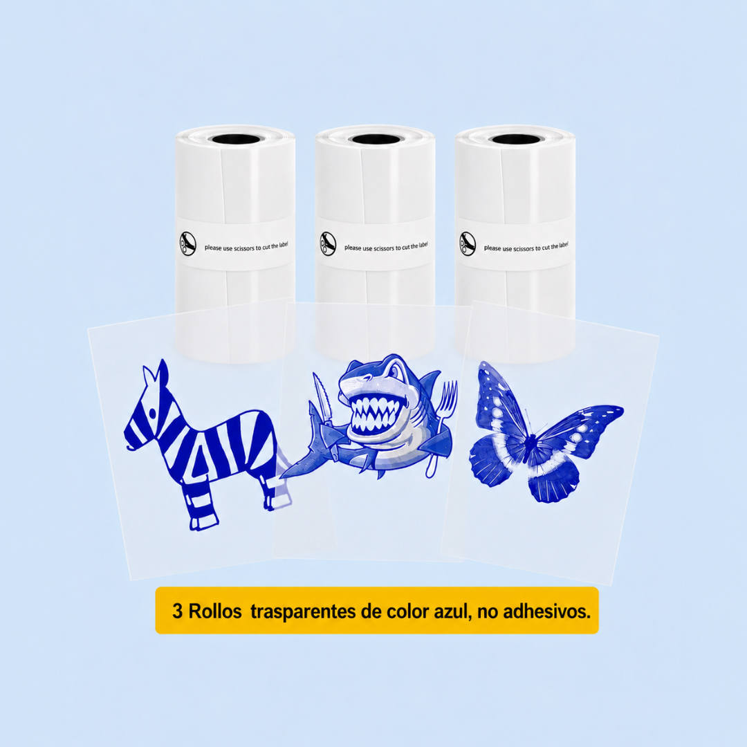 Papel Térmico Adhesivo de Colores para Mini Impresora