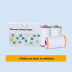 Papel Térmico Adhesivo de Colores para Mini Impresora