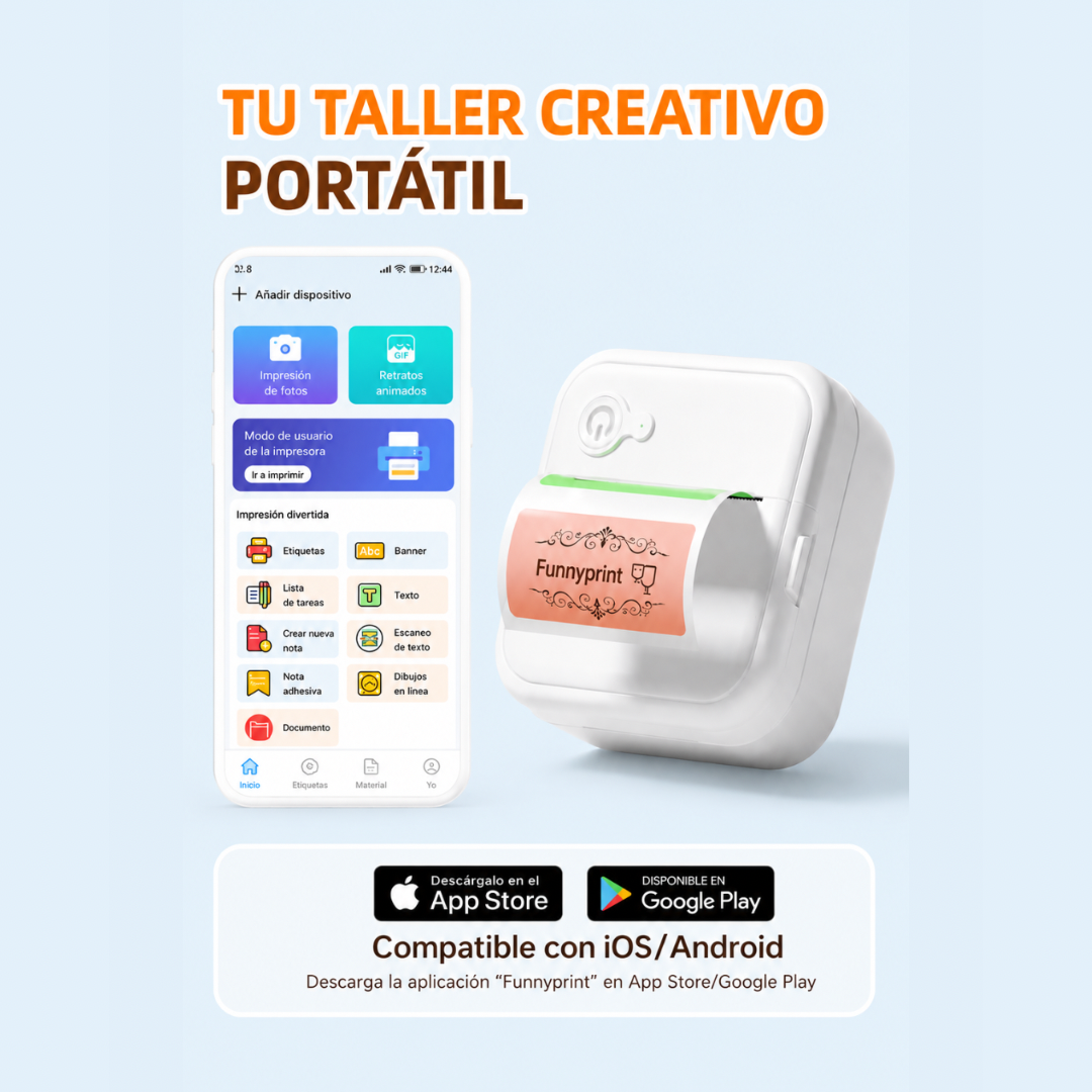 Mini impresora térmica portátil inalámbrica