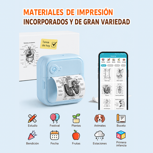 Mini impresora térmica portátil inalámbrica