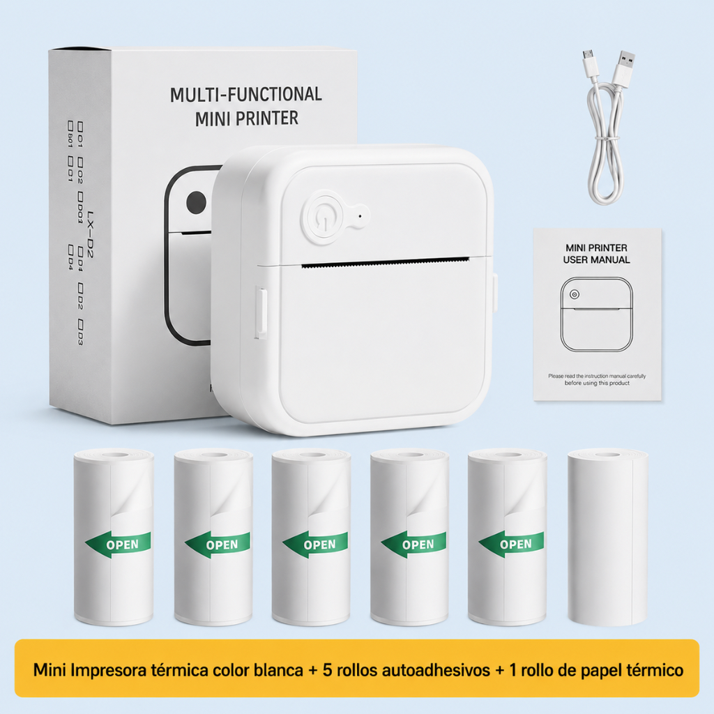 Mini impresora térmica portátil inalámbrica