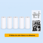 Papel Térmico Adhesivo de Colores para Mini Impresora