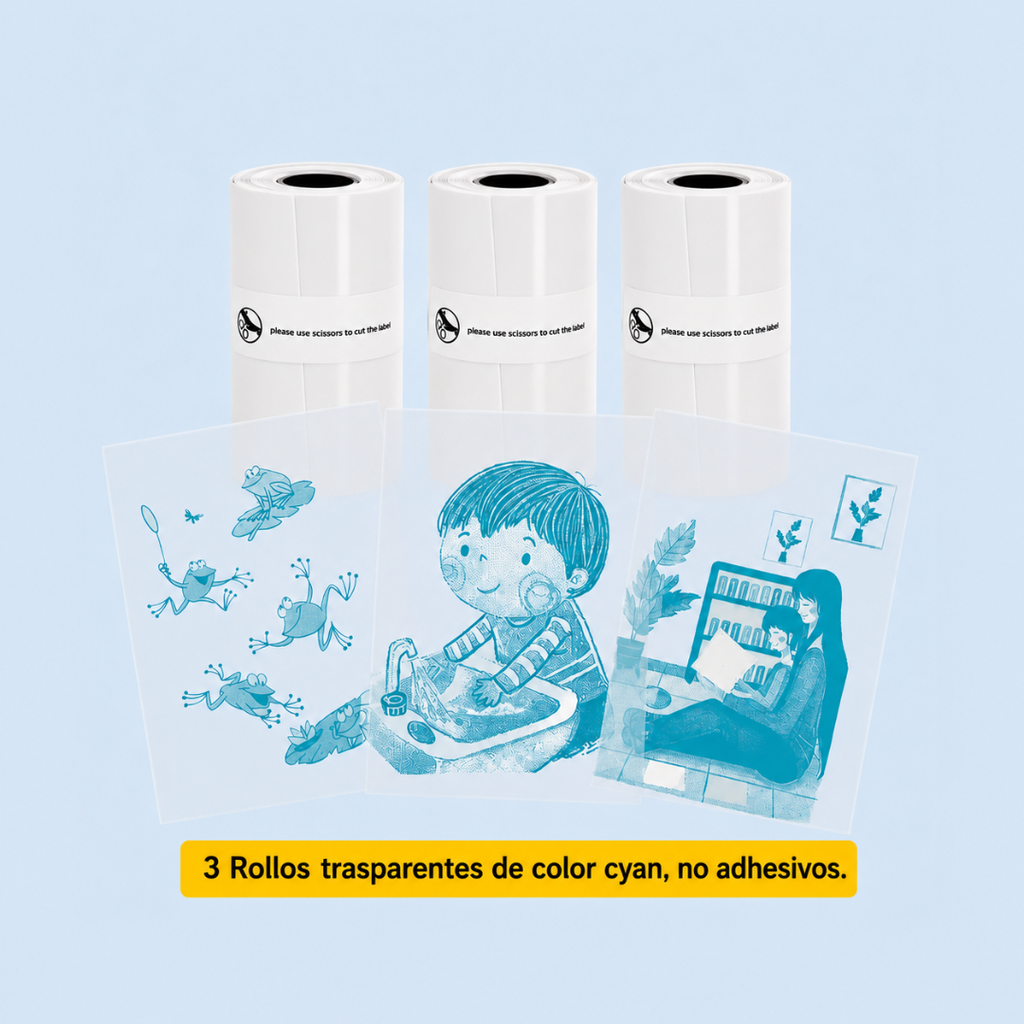 Papel Térmico Adhesivo de Colores para Mini Impresora