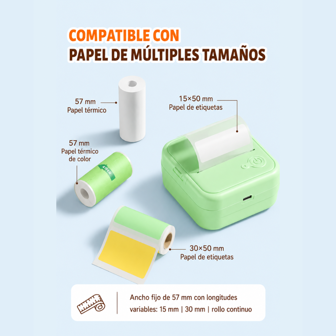 Mini impresora térmica portátil inalámbrica