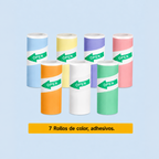 Papel Térmico Adhesivo de Colores para Mini Impresora