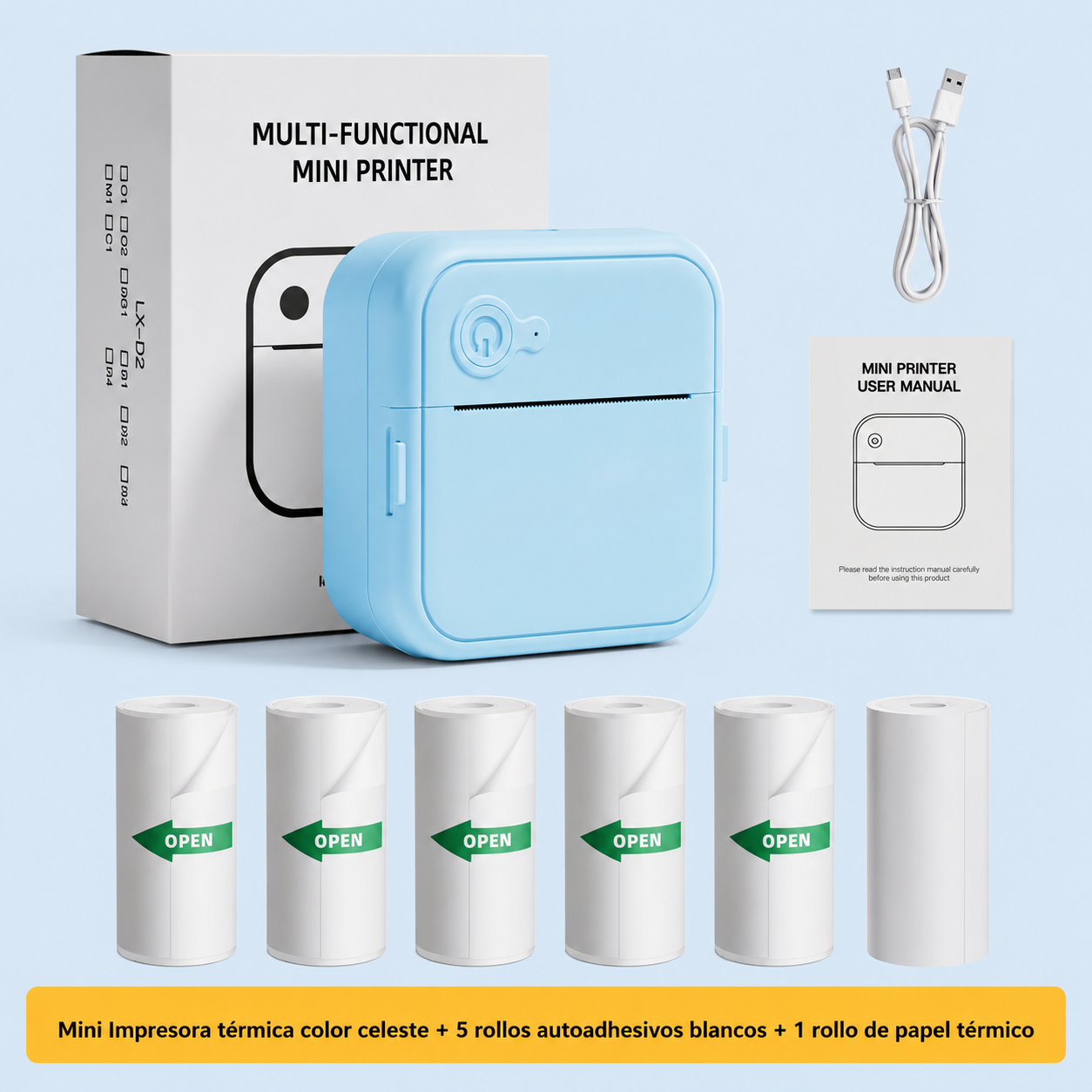 Mini impresora térmica portátil inalámbrica