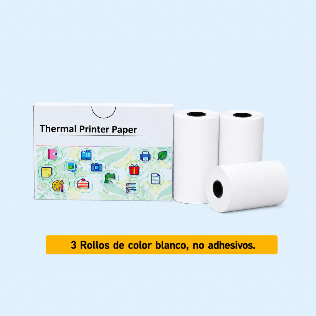 Papel Térmico Adhesivo de Colores para Mini Impresora