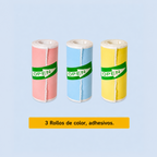 Papel Térmico Adhesivo de Colores para Mini Impresora