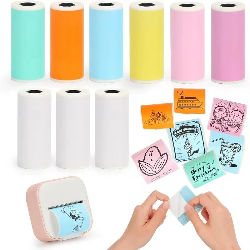Papel Térmico Adhesivo de Colores para Mini Impresora