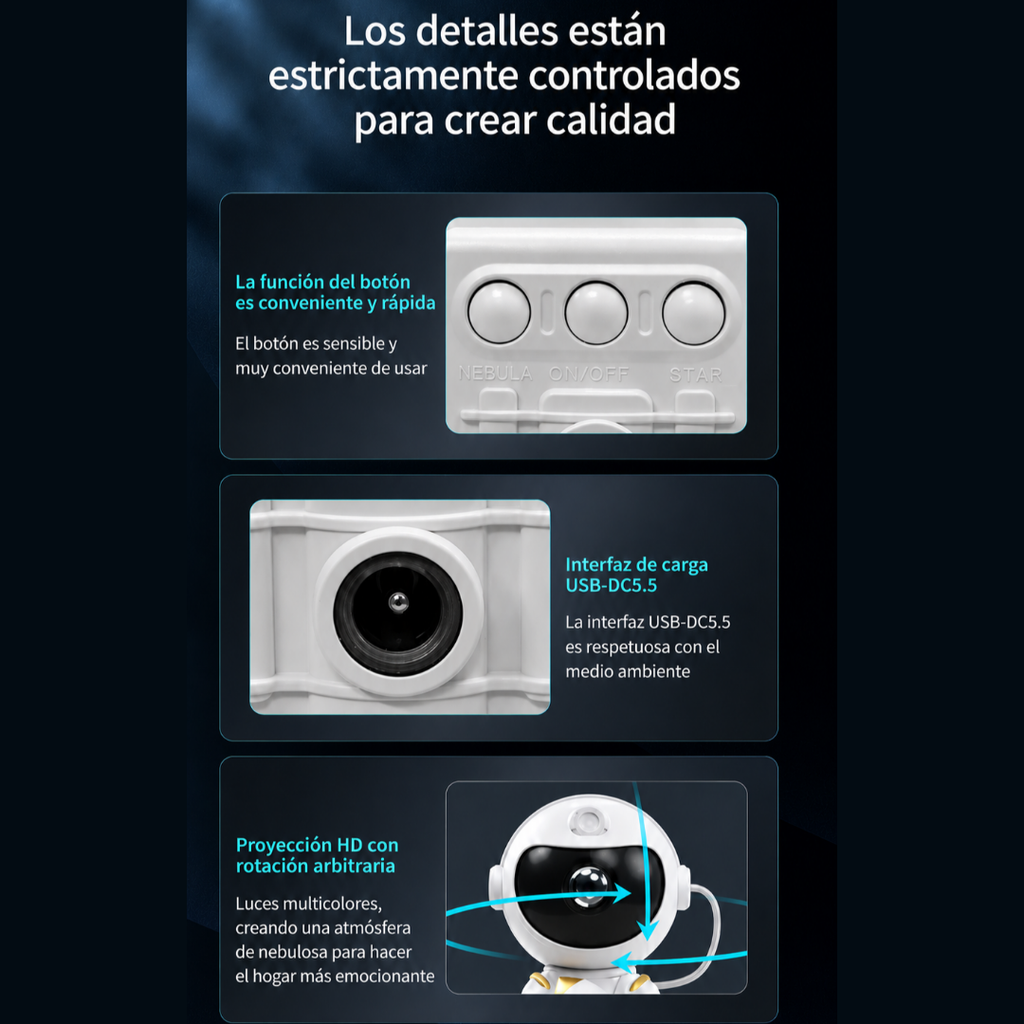 Proyector Astronauta Galaxia LED
