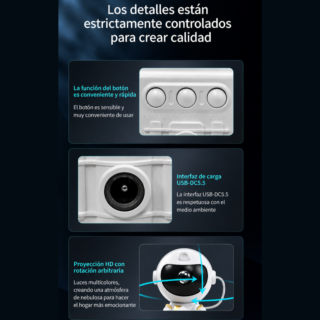Proyector Astronauta Galaxia LED