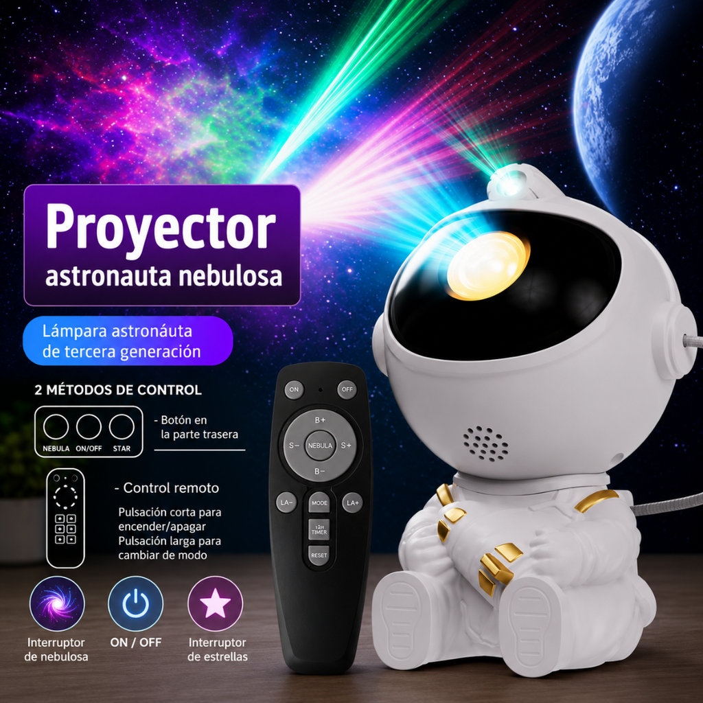 Proyector Astronauta Galaxia LED