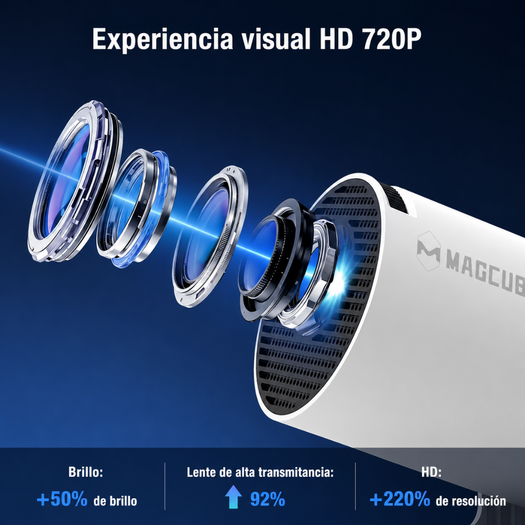 Proyector Inteligente Magcubic HY300 Pro+ – Cine en Casa con Android 14, WiFi 6 y Bluetooth 5.4