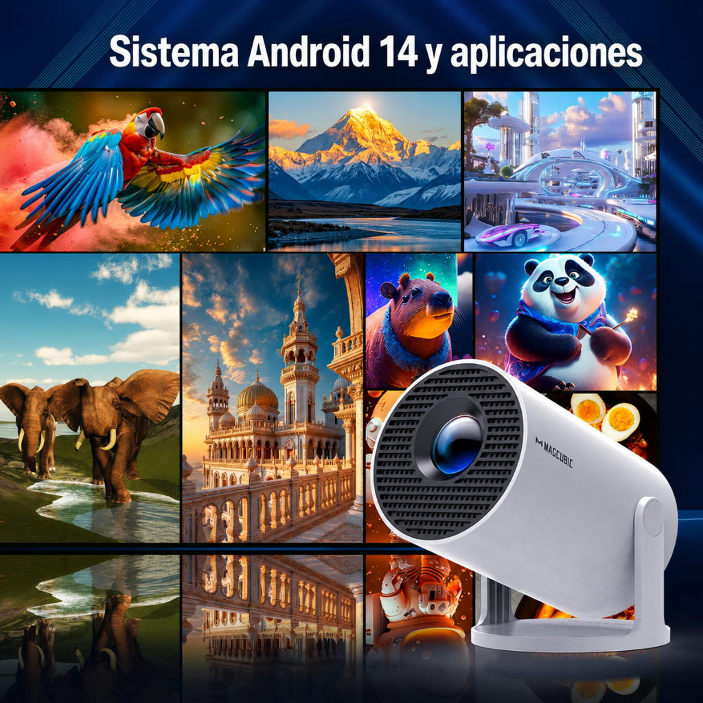 Proyector Inteligente Magcubic HY300 Pro+ – Cine en Casa con Android 14, WiFi 6 y Bluetooth 5.4
