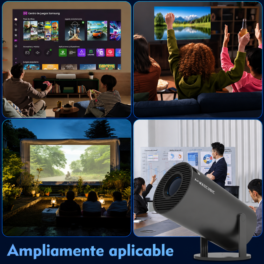 Proyector Inteligente Magcubic HY300 Pro+ – Cine en Casa con Android 14, WiFi 6 y Bluetooth 5.4